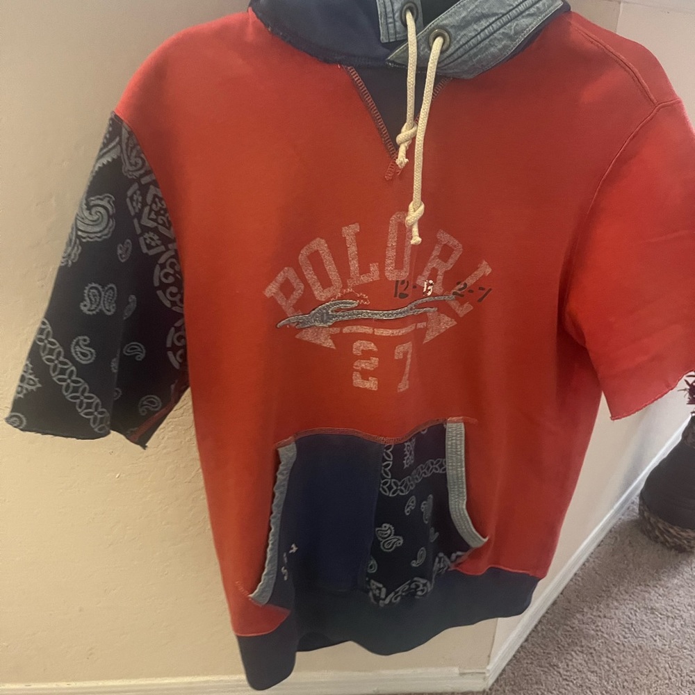 Ralph Lauren short sleeve hoodie Red and blue